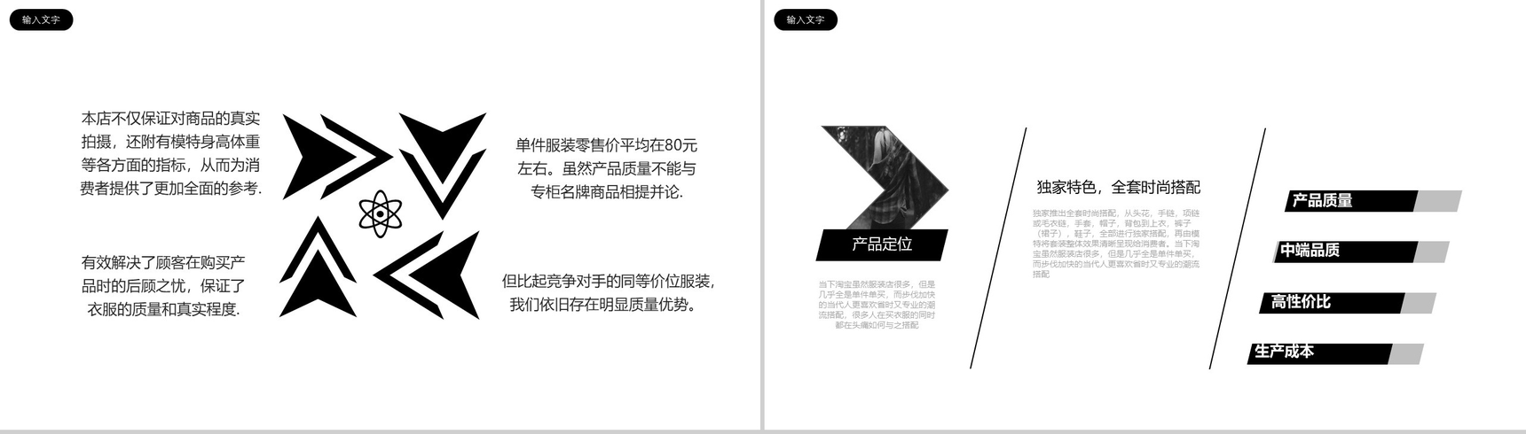 黑白炫酷高端时尚服装品牌宣传汇报PPT模板-3