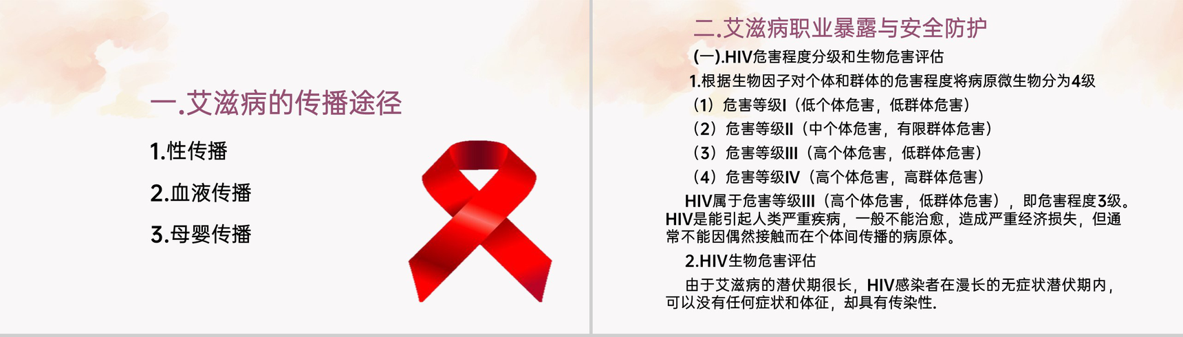 红色简约风艾滋病护理与职业暴露预防科普PPT课件-4