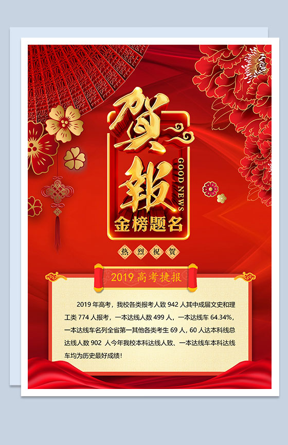 高考成绩祝贺通知喜报Word模板