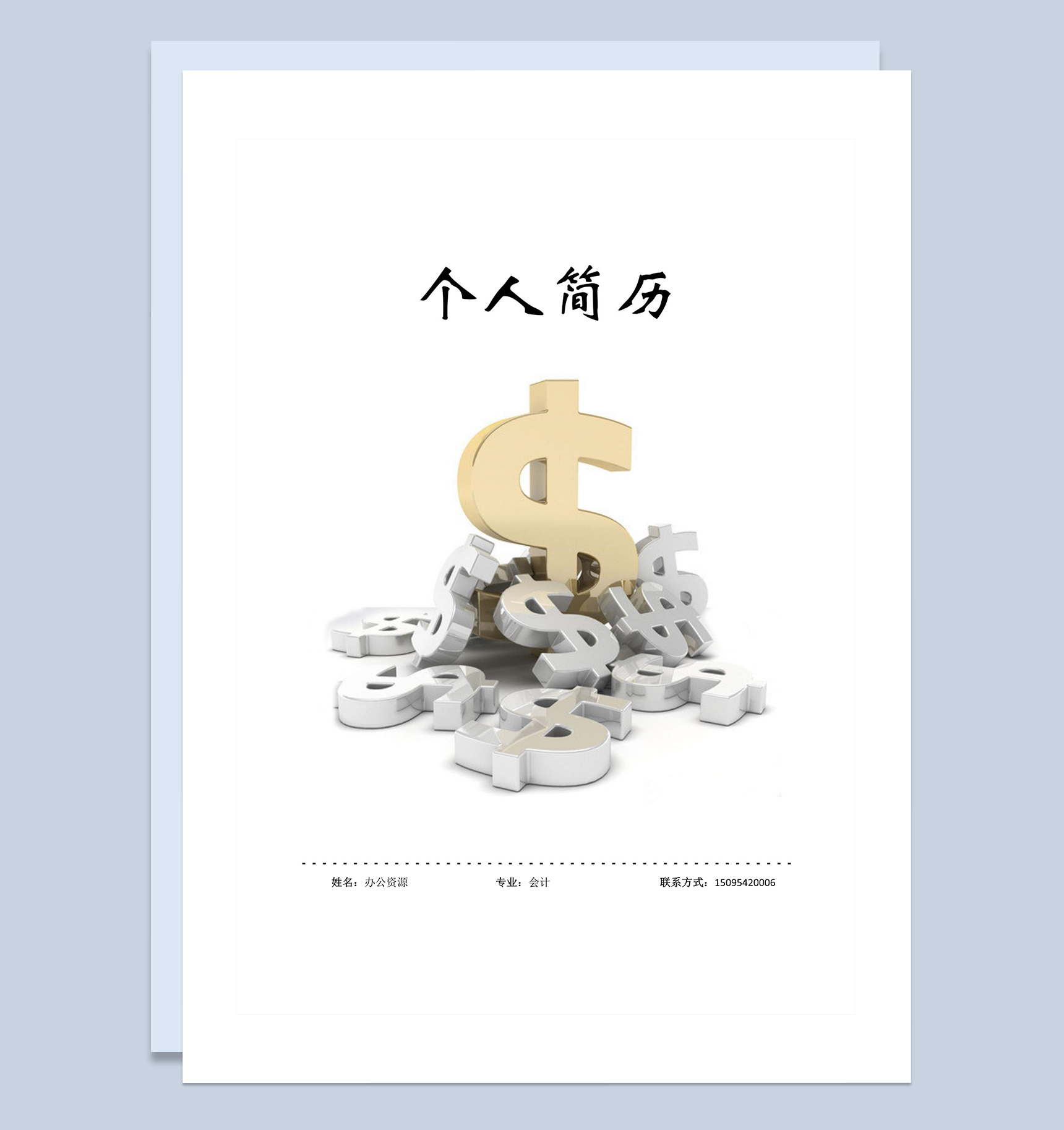 会计金融经济行业岗位应聘简历Word模板