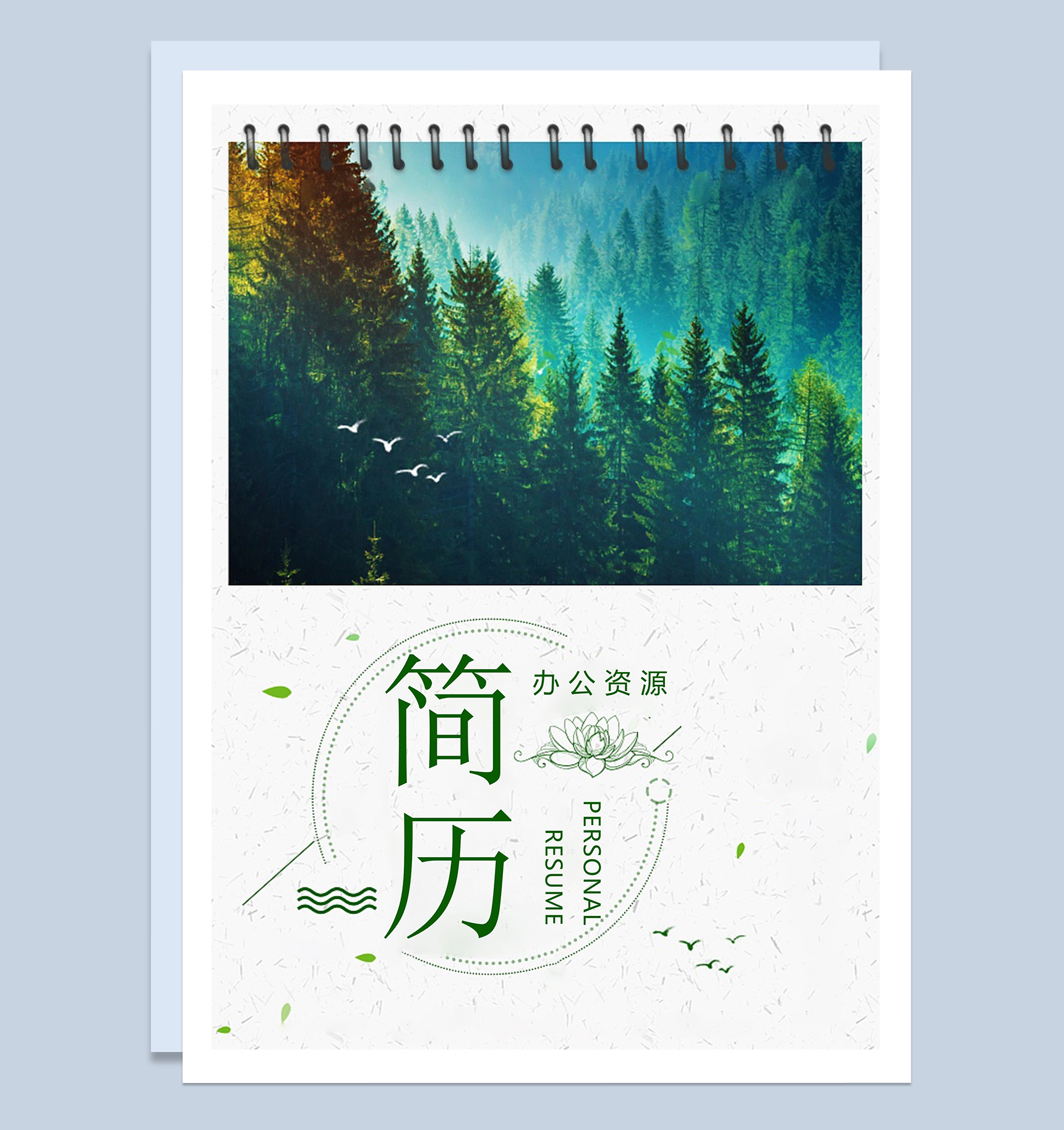 清新唯美数学老师个人求职简历Word模板
