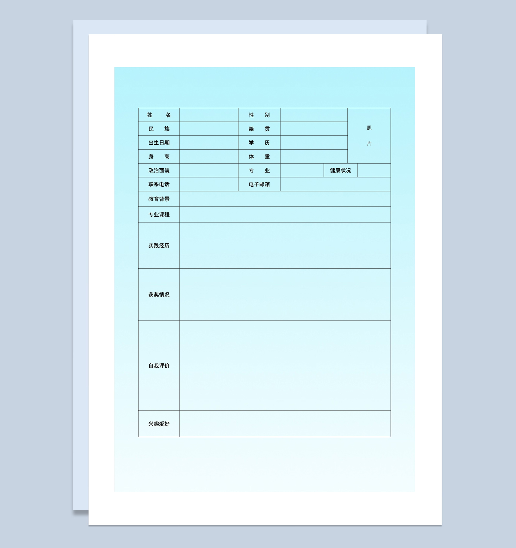 蓝色简洁财务行业应聘简历Word模板-2
