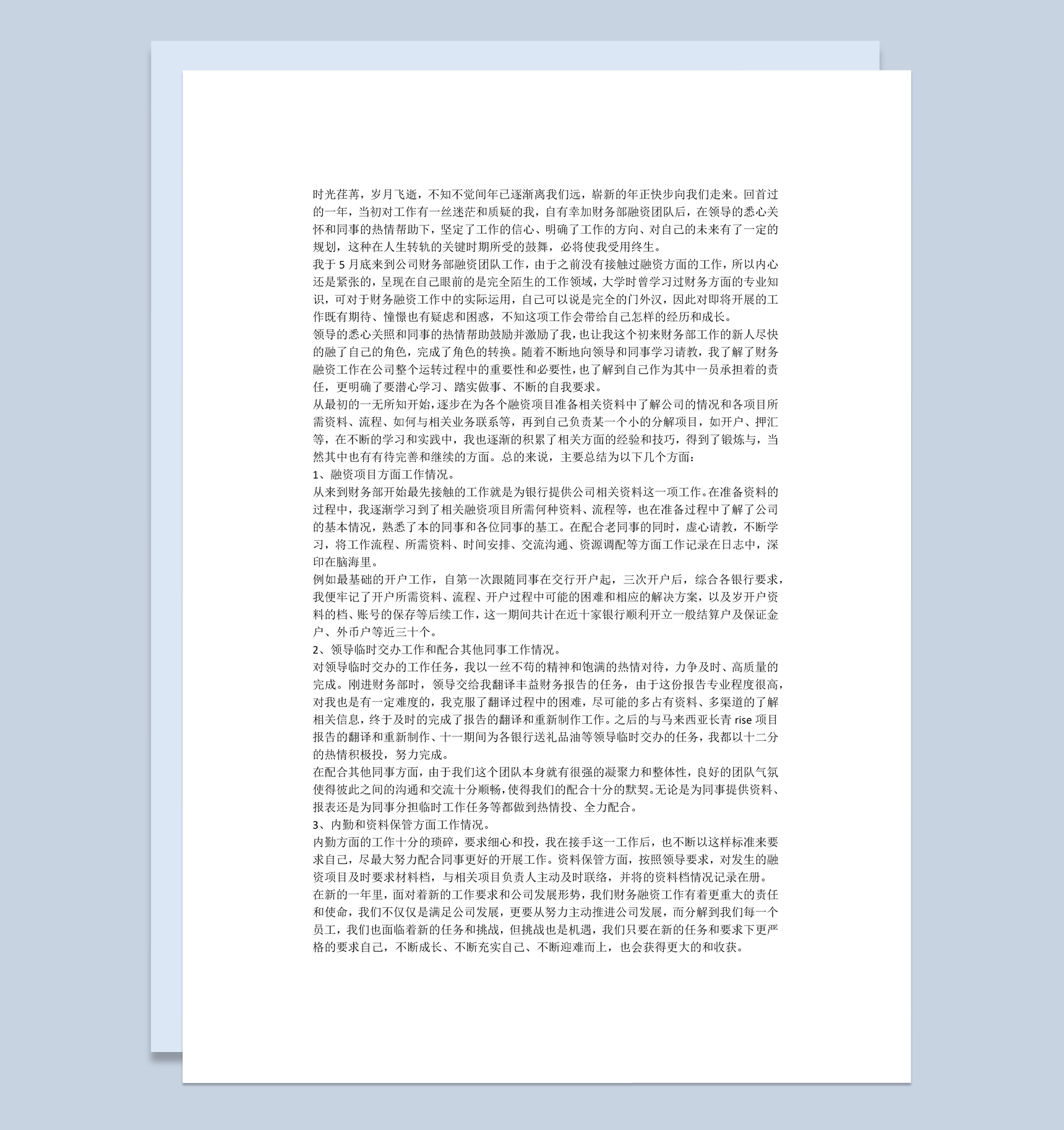 公司财务部财务会计工作年终总结报告Word模板