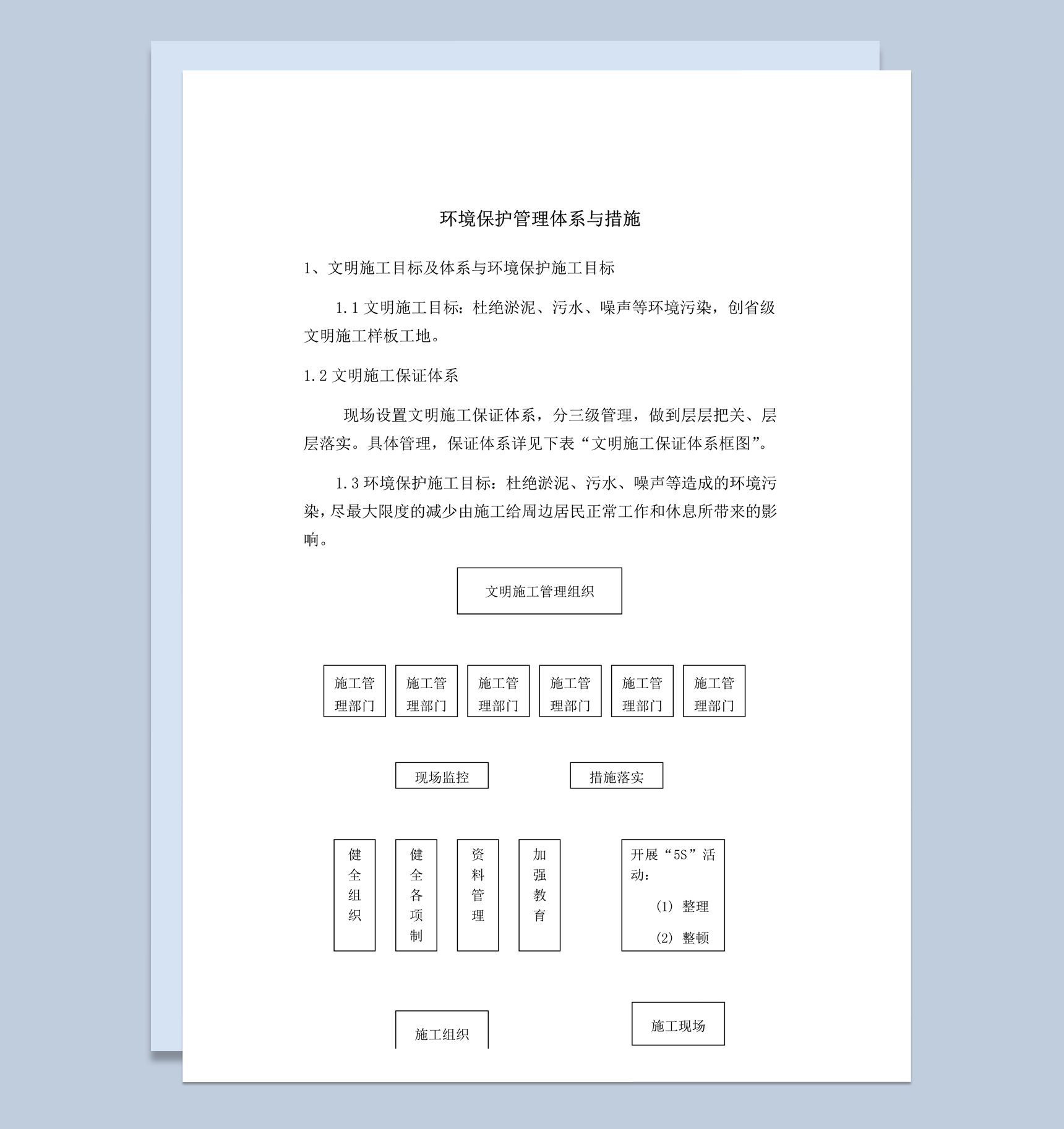 环境保护施工现场环保措施管理详情word模板-1