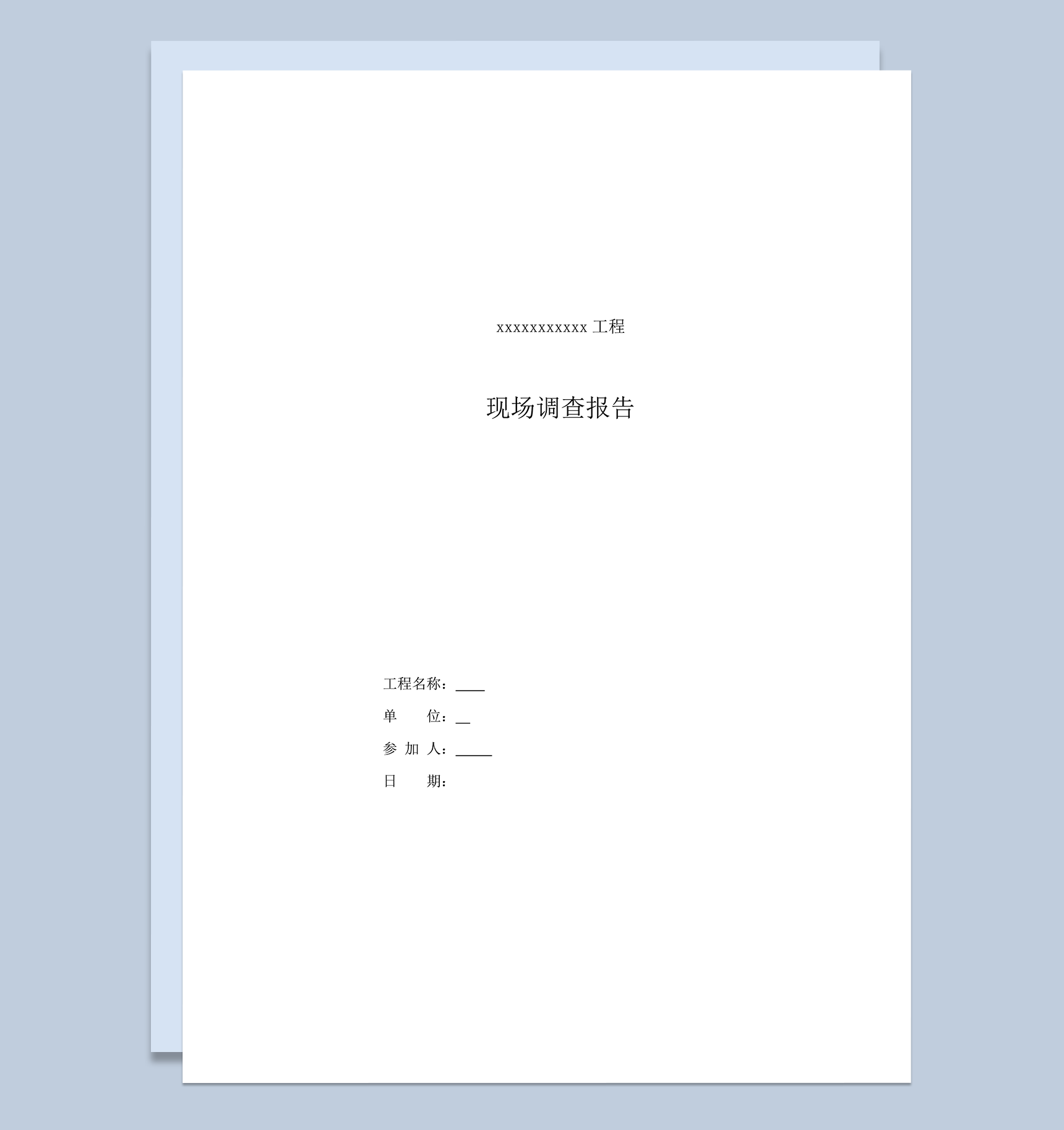 公路改建工程现场调查报告word模板